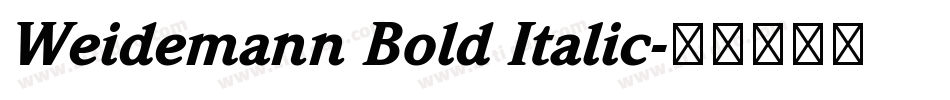 Weidemann Bold Italic字体转换
